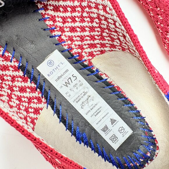 Rothy's Retired Red Apple Honeycomb Point Flats Shoe Size 7.5 - Picture 7 of 8